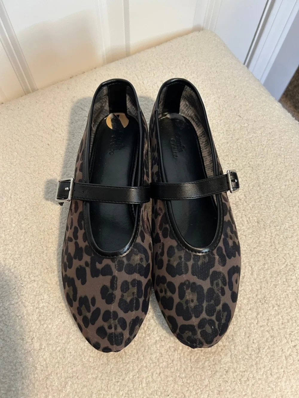 Camila Coelho Leopard Mesh Flats with Buckle Women's Size 7 - Picture 5 of 5